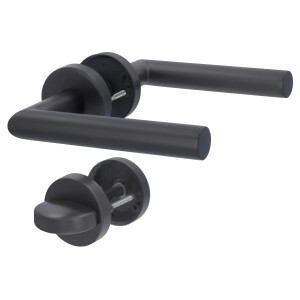 Alpertec Türbeschlag Fairl-R WC, Edelstahl Gunmetal, Ø 52 mm, für Innentüren