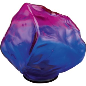 Pierre décorative solaire cristal bleu-rose avec éclairage LED pour jardin et balcon.
