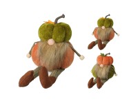 Dekofigur Zwerg sitzend mit Kürbis 13 cm / assortiert / 1 Stk.