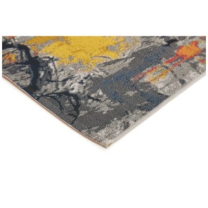 Tappeto da esterno Andiamo Portland grigio-multi, 120x170 cm, motivo astratto in grigio, giallo e arancione.