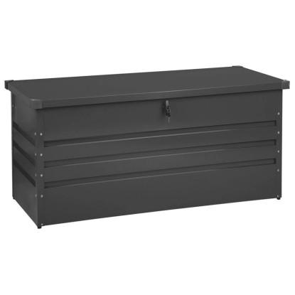 Beliani Auflagenbox Cebrosa Stahl Graphitgrau (HxBxT) 64 x 132 x 62 cm