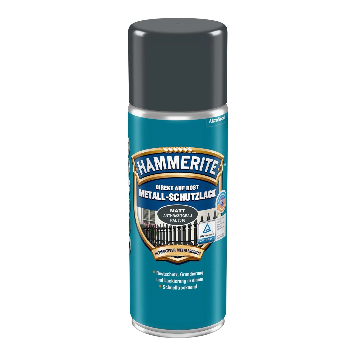 Hammerite Spray Antiruggine Effetto Martellato - Grigio Scuro 400 Ml - Per Metalli Esterni/interni