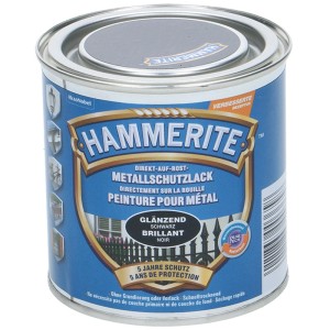 Dose Hammerite Metall-Schutzlack Schwarz glänzend, 250ml, Rostschutz und Grundierung.