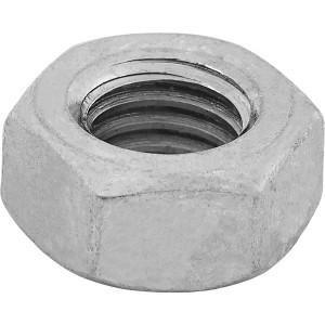 Gros plan d'un écrou hexagonal LUX M6 en acier inoxydable, lot de 50 pièces.