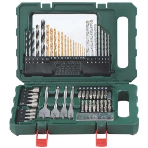 Set d'accessoires Metabo SP 86 pièces dans une mallette verte : forets, embouts et douilles.