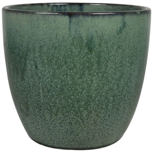 Vaso per piante Decofinder Rico, verde, Ø 36cm, in ceramica smaltata per interni ed esterni.