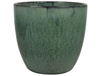 Decofinder Pflanztopf Rico Keramik glasiert Grün Ø 36 cm / Höhe 33 cm