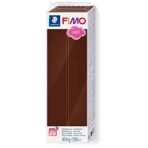 Dunkelbrauner Fimo Soft Modelliermasse Grossblock, Schoko, 454g. Ofenhärtende Knetmasse für kreative Projekte.