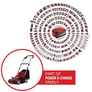Arieggiatore-scarificatore a batteria Einhell GE-SA 36/35 Li-Solo, parte della famiglia Power X-Change.