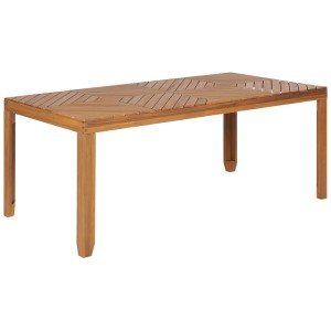 Tavolo da giardino Beliani Baratti in legno di acacia, color naturale, fino a 6 persone.