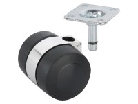 Rotella doppia in pressofusione zincata Nero Ø 3,5 cm / altezza 4,6 cm