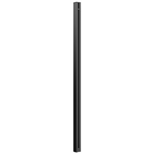 Poteau en aluminium anthracite pour systèmes de clôtures modulaires, 185 cm de haut, avec rainures et capuchon.