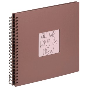 Album à spirale Fun Mocha Mousse 30x30 cm marron. Couverture rigide, reliure spirale, découpe carrée pour photos.