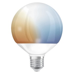 Lampadina LED Osram Smart+ Globe, E27, dimmerabile, con cambio colore da bianco caldo a bianco freddo.