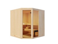 FinnTherm Sauna Family Naturbelassen 194 cm x 194 cm Wandstärke 40 mm