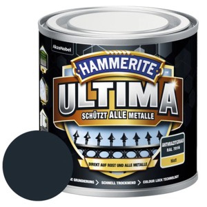 Dose Hammerite Metall-Schutzlack Ultima, Anthrazitgrau matt. Rostschutz für Metalle im Außenbereich.