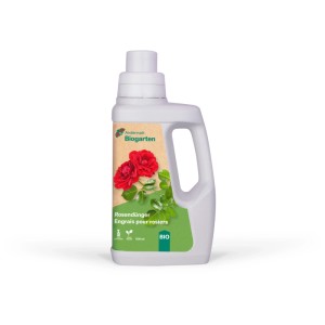 Flasche Rosendünger, 500ml, Bio-Flüssigdünger für Rosen und Zierpflanzen.
