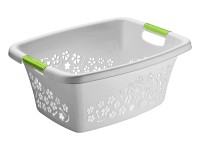 Cesto Portabiancheria Addis Rettangolare Pieghevole 45 Litri – Bianco E Aqua Haze, Dimensioni 61x45x28 Cm, Salvaspazio