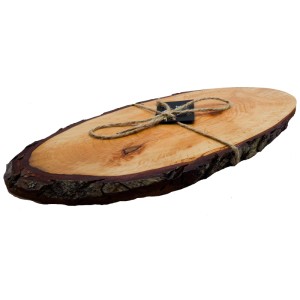 Rustikales Holzbrett Rustico von Heidi Cheese Line, 30x15 cm, aus Esche/Erle mit Baumrinde.