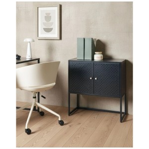 Beliani Armoire de bureau Rakaia noire 75 x 72 x 35 cm
