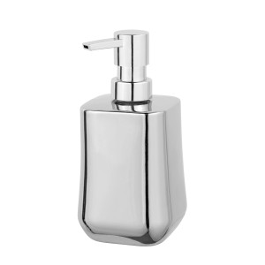 Schöner Wohnen Dispenser sapone Adine, ceramica cromata, 400ml. Elegante accessorio bagno.