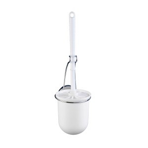 Wenko Ensemble WC Milazzo : Brosse WC murale chromée et blanche avec système Vacuum-Loc.