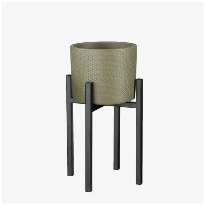 Mica Decorations Pflanzenständer Ascot Metall Schwarz Ø 16,5 cm / Höhe 25 cm