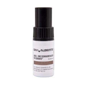 Vernis à ongles et vis Alberts Duravis, brun rouille, flacon de 9 ml.