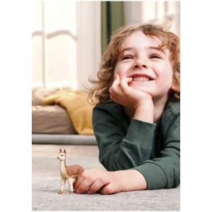 Schleich Farm World Alpaga (14928) avec enfant. Figurine détaillée pour enfants.