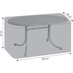 Copertura premium grigia Acamp per tavolo ovale, protezione mobili da giardino.
