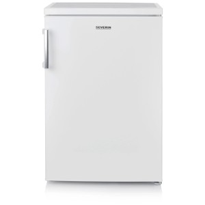 Severin Kühlschrank TKS8847, Edelstahl/Weiss, 120L, mit Gefrierfach. Kompakter Standkühlschrank für kleine Küchen.