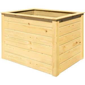 Élément de potager surélevé modulaire Weka, 100x69x71 cm, bois naturel pour le jardin.