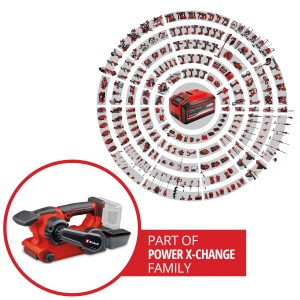 Ponceuse à bande sans fil Einhell TP-BS 18/457 Li BL Solo avec système de batterie Power X-Change.