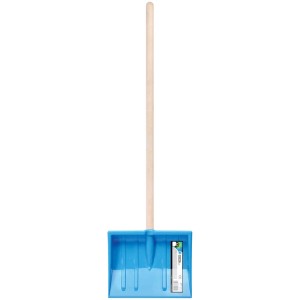 Pala da neve blu Bobo per bambini con manico in legno, ideale per spalare la neve.