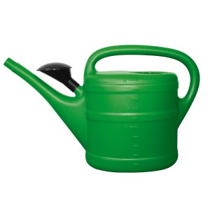 Arrosoir vert Geli, env. 10 l, avec pommeau de douche noir. Aide pratique pour le jardinage.