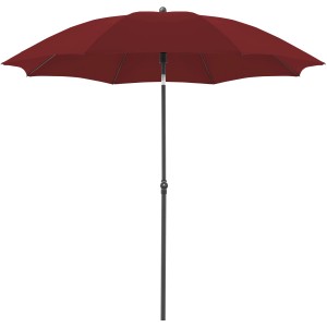 Ombrellone da mercato Doppler, Ø 208 cm, Bordeaux, con apertura a manovella. Parasole per giardino e terrazza.