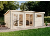 Carlsson Holz-Gartenhaus Pultdach Unbehandelt 578 cm x 366 cm