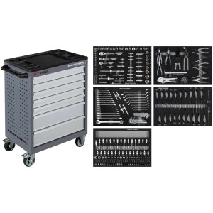 Kraftwerk Servante d'atelier Basic Line BT700 avec 7 tiroirs et 274 outils.