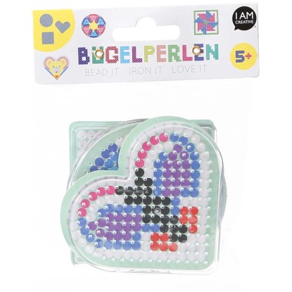 KATIMI Bügelperlen Platten Set - 6 Stück 5mm Vorlagen Quadrat & Rund Transparent