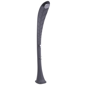 Doccia solare Colibri Leafage antracite, 25 l, per il giardino. Con design a foglia e soffione regolabile.