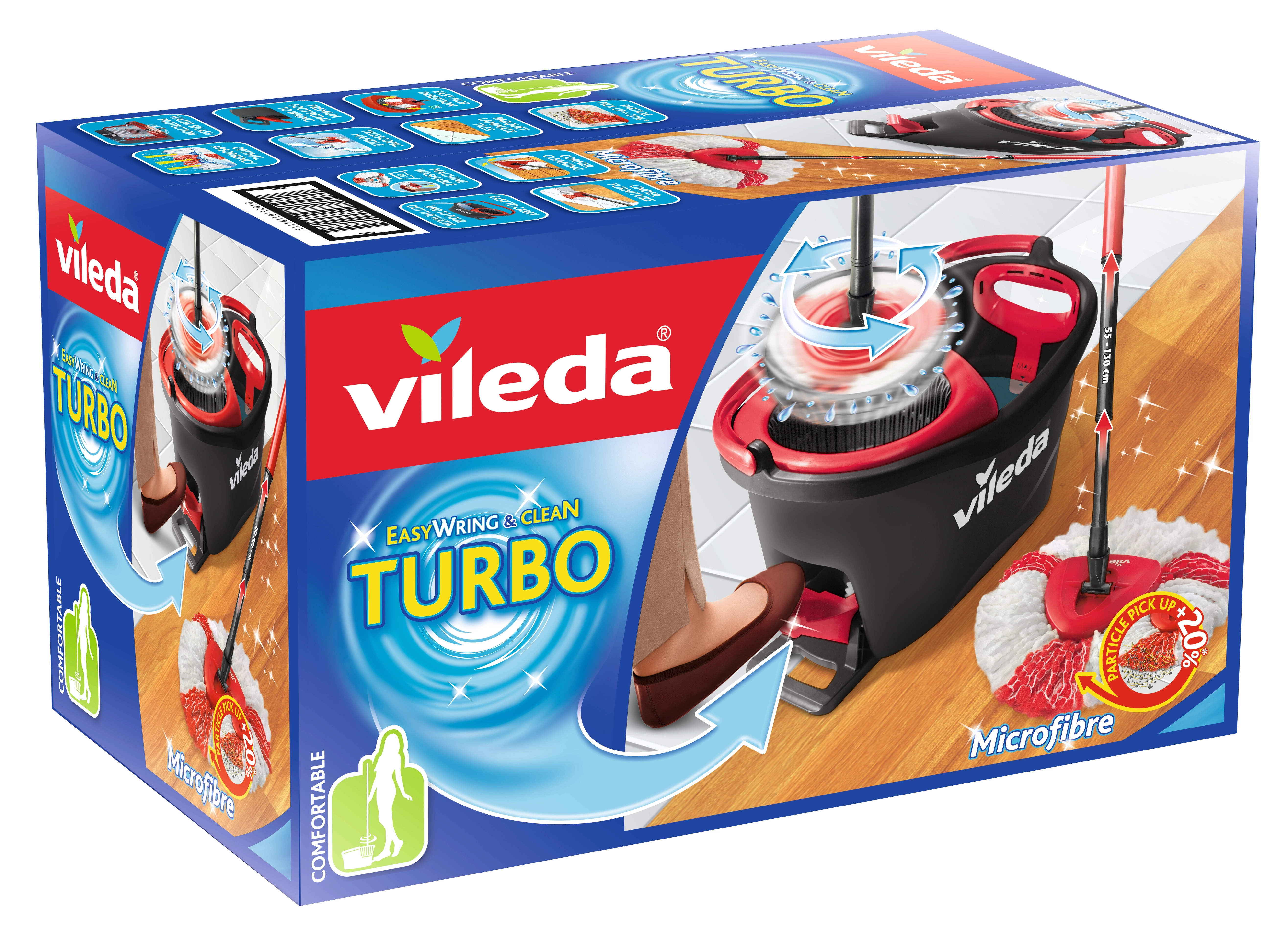 Vileda Easy Wring & Clean Turbo - Balai Serpillière et Seau