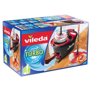 Emballage du set de nettoyage Vileda EasyWring & Clean avec seau et essoreuse.