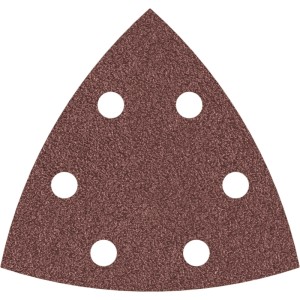 Fogli abrasivi Bosch Delta F460, grana 40, marrone-rosso, con 6 fori per levigatrici Delta. Per legno e vernice.