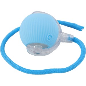 Gioco per gatti blu "Catch me!" con palla e corda per attività e stimolazione dell'istinto di caccia.
