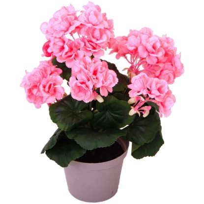 Kunstfloristik Geranie im Topf Pink kaufen bei OBI