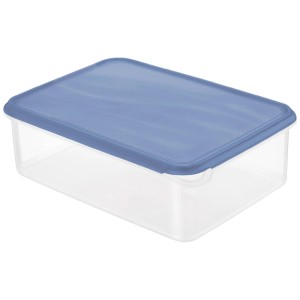 Contenitore frigo rettangolare Rotho Rondo 5 l con coperchio blu. Ideale per conservare gli alimenti.
