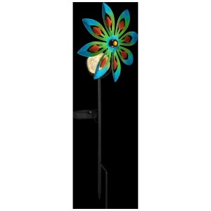 Lampe solaire LED fleur Globo colorée en métal, hauteur 50 cm, avec globe en verre pour le jardin.