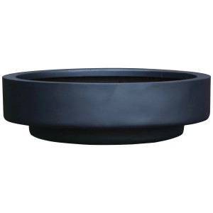 Coupe à plantes ronde en Fiberstone anthracite, Ø 30 cm, pour intérieur et extérieur.