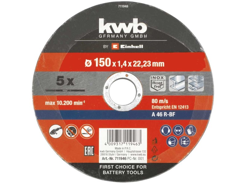 KWB Disques de coupe fins 125 x 1 mm / 10 pcs