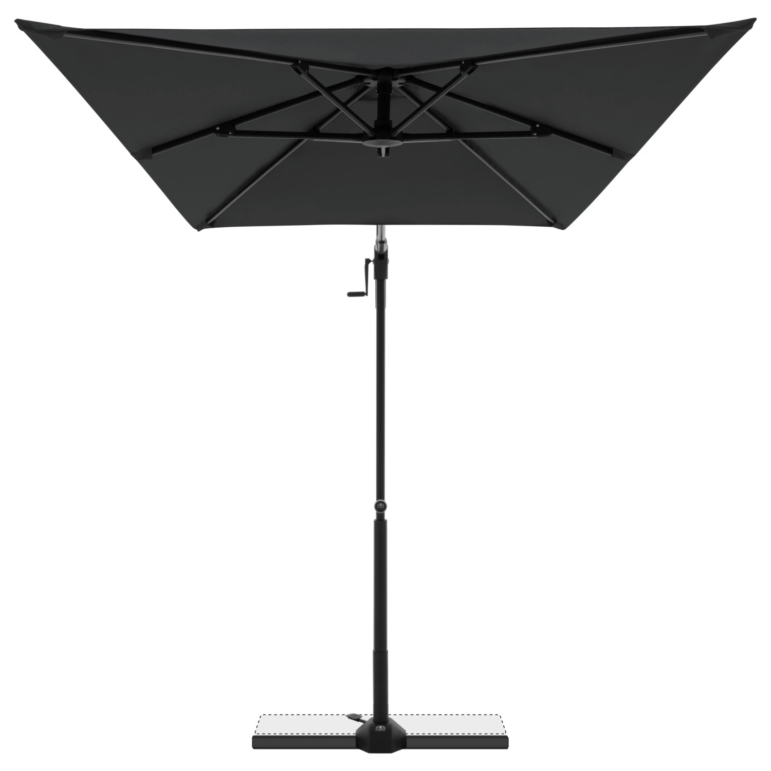 Ombrellone Doppler Active LED Auto Tilt, Antracite, Ø 300 Cm, Con Luci LED Solari E Inclinazione Regolabile, Antipioggia